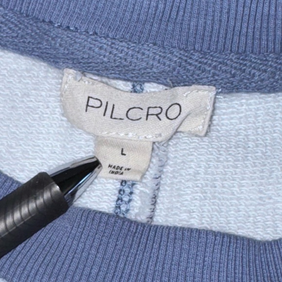 Pilcro Scenic Mountain Crew Neck Sweatshirt from Anthropologie Blue Pattern Sz L - Picture 12 of 13